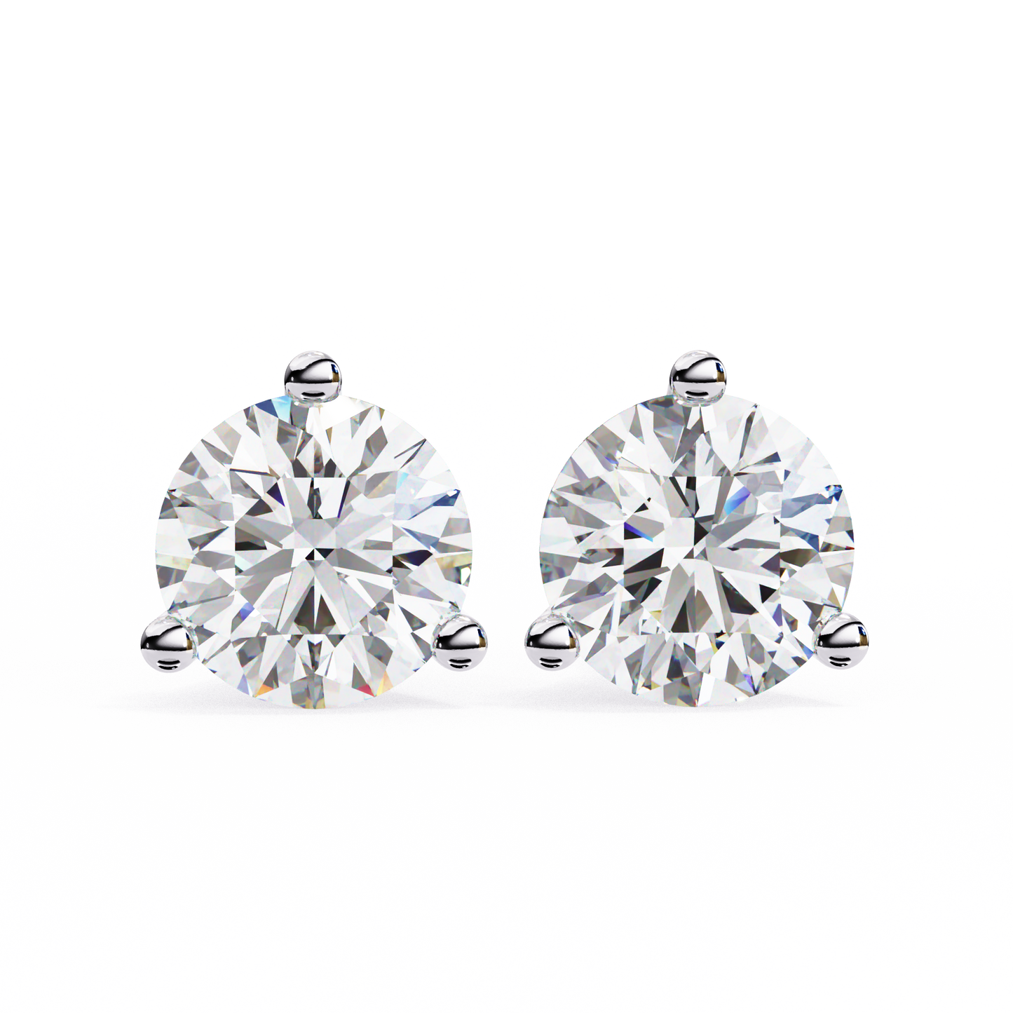 Stellar Luxe Earrings (Rounds-Three Prongs)