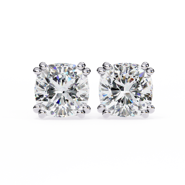Stellar Luxe Earrings (Cushion cut-Eight Prongs)