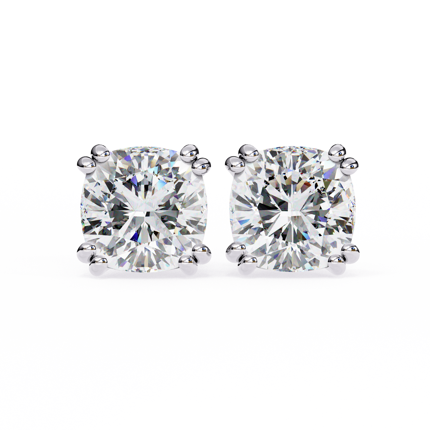 Stellar Luxe Earrings (Cushion cut-Eight Prongs)
