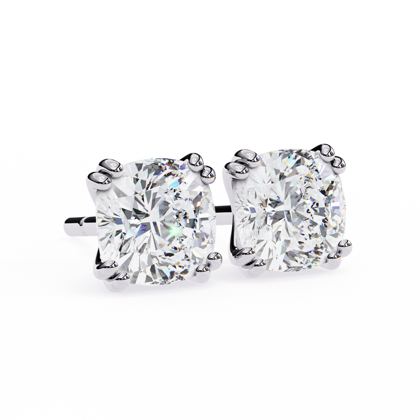 Stellar Luxe Earrings (Cushion cut-Eight Prongs)