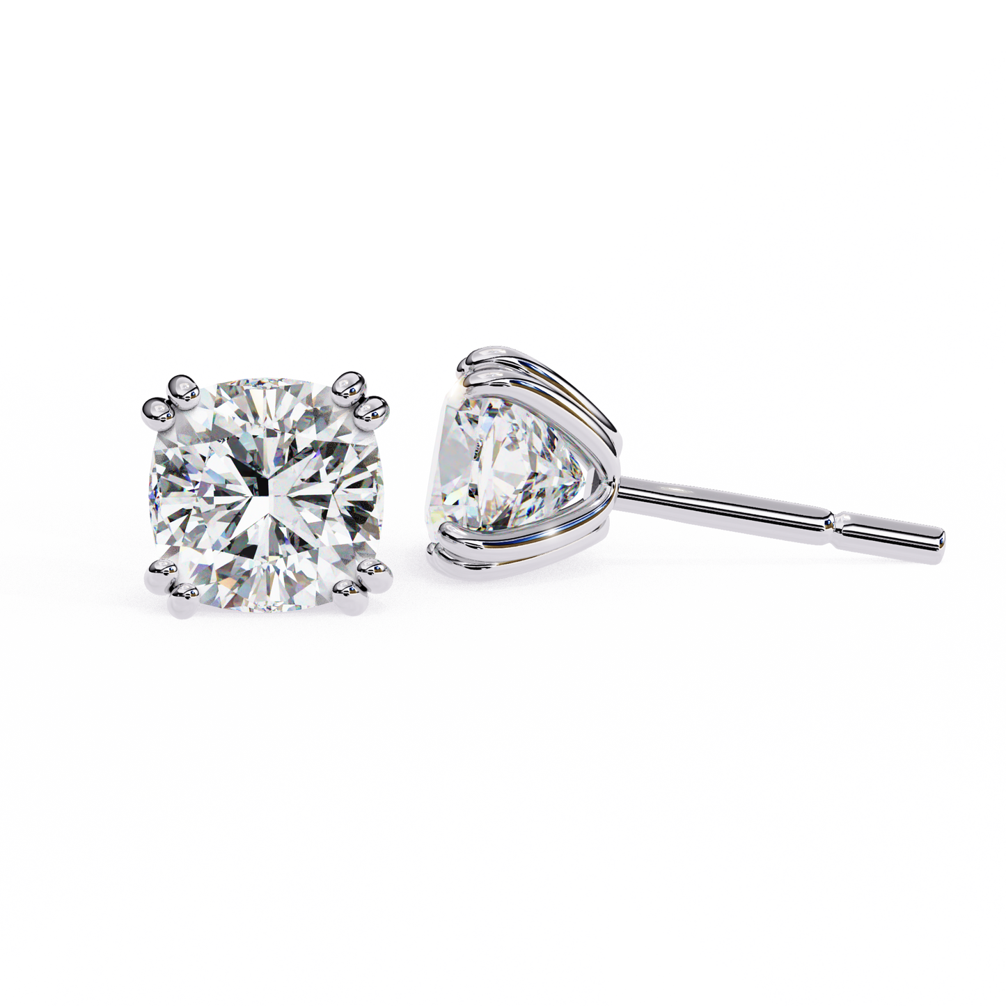 Stellar Luxe Earrings (Cushion cut-Eight Prongs)
