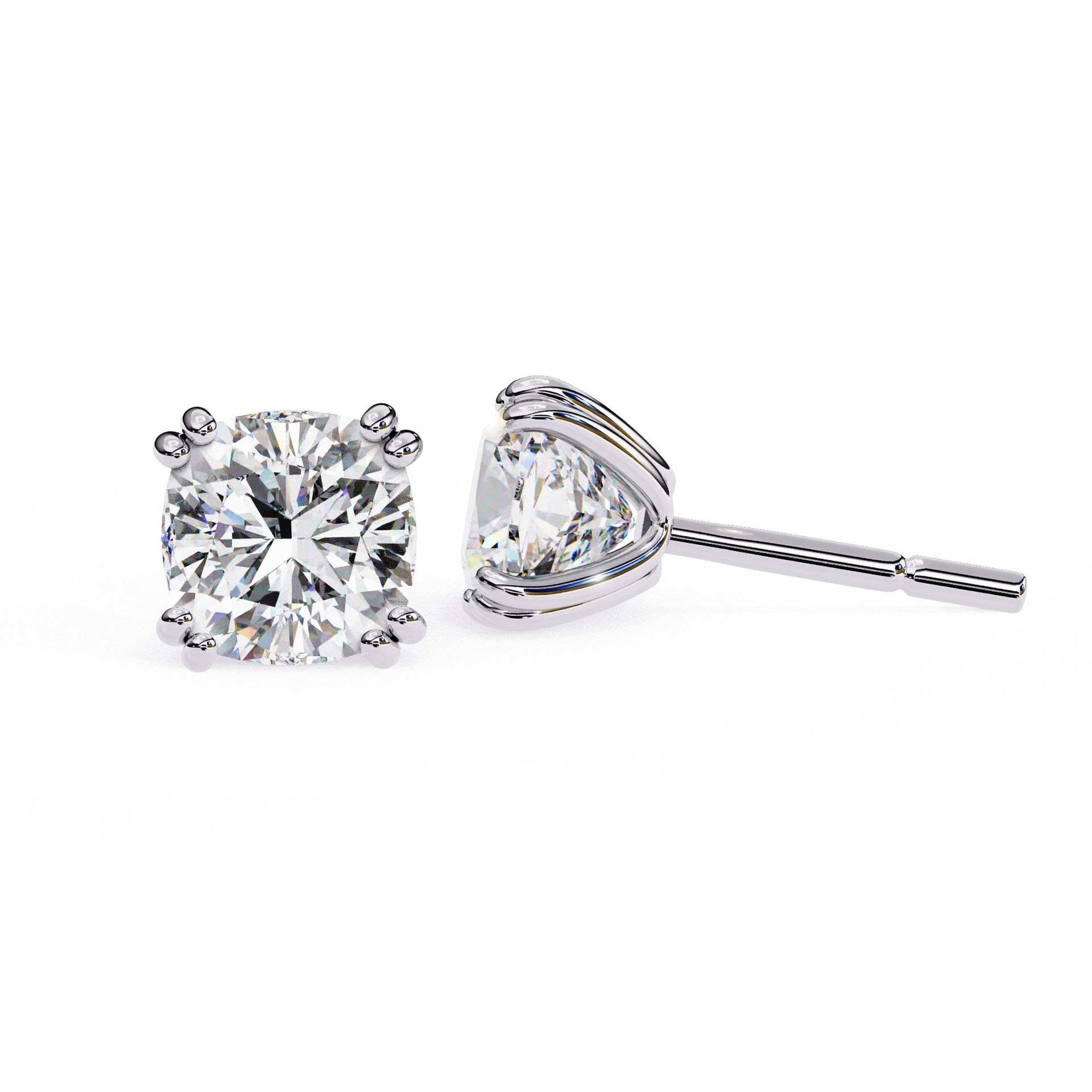 Stellar Luxe Earrings (Cushion cut-Eight Prongs)