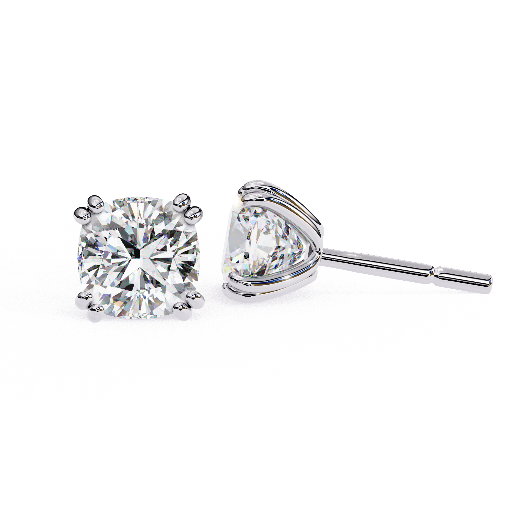 Stellar Luxe Earrings (Cushion cut-Eight Prongs)