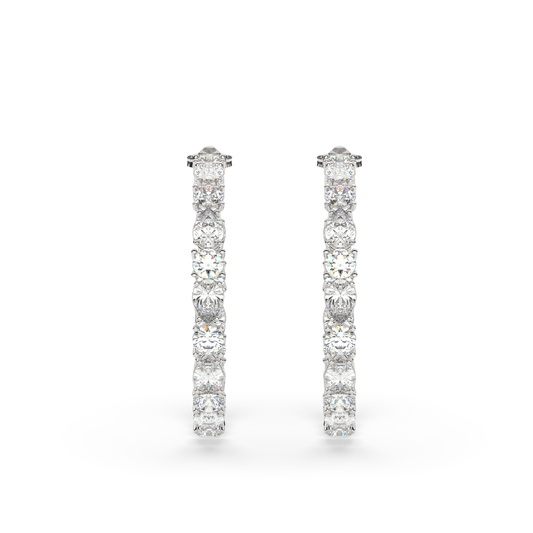 Diamond Horizon Hoops Earrings