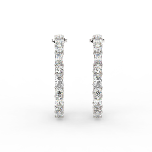 Diamond Horizon Hoops Earrings