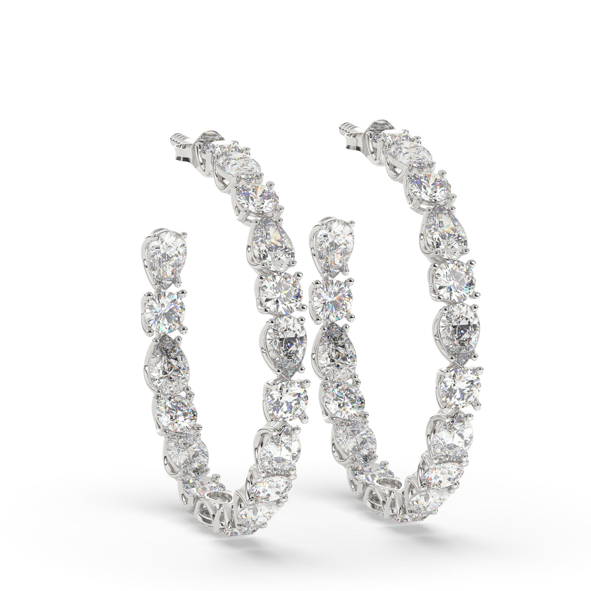 Diamond Horizon Hoops Earrings