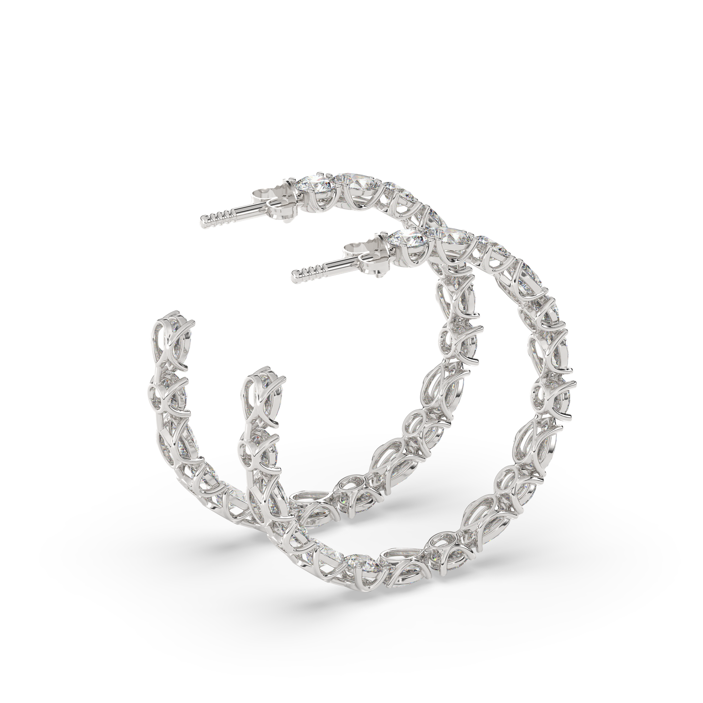 Diamond Horizon Hoops Earrings