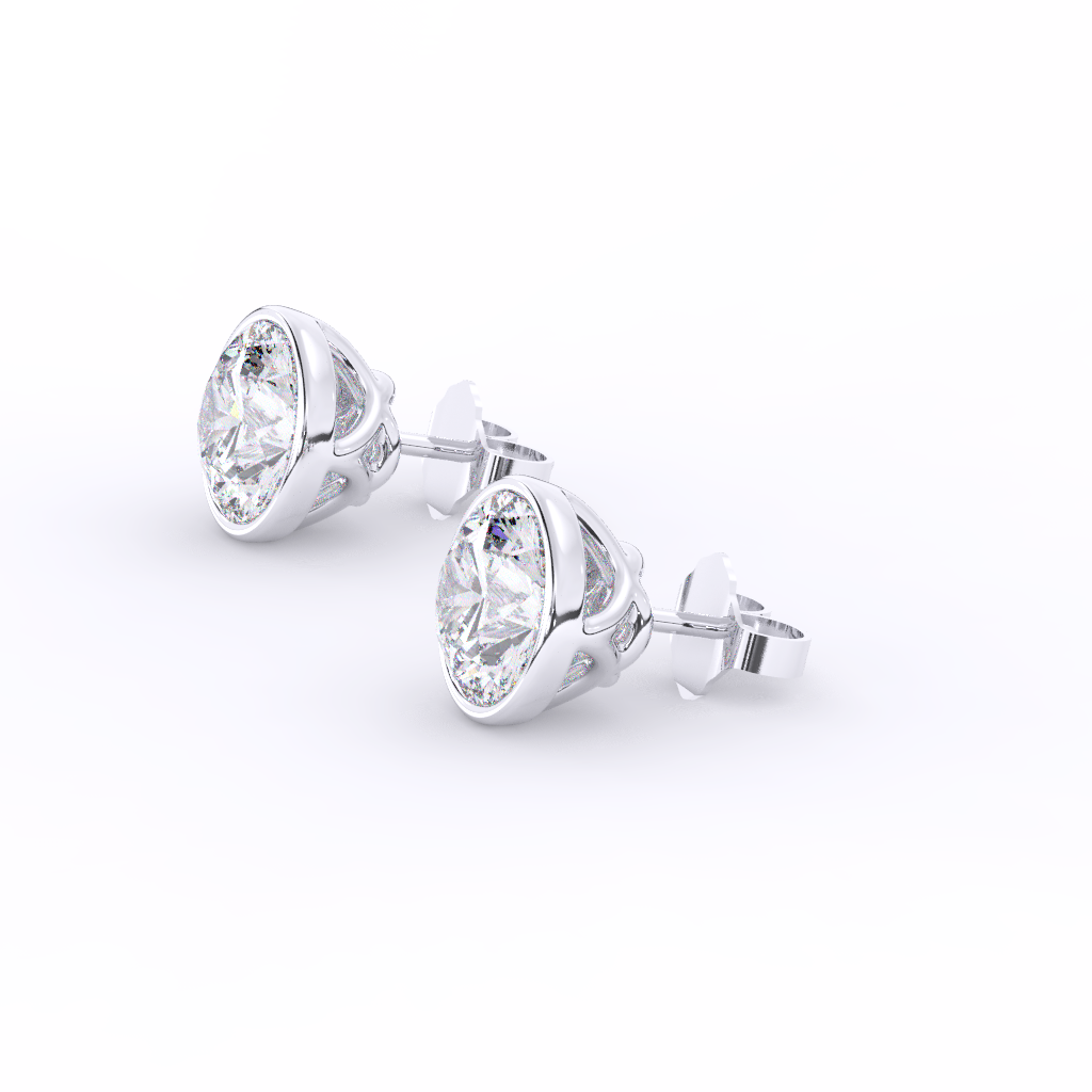 Stellar Luxe Earrings (Round-Bezel)