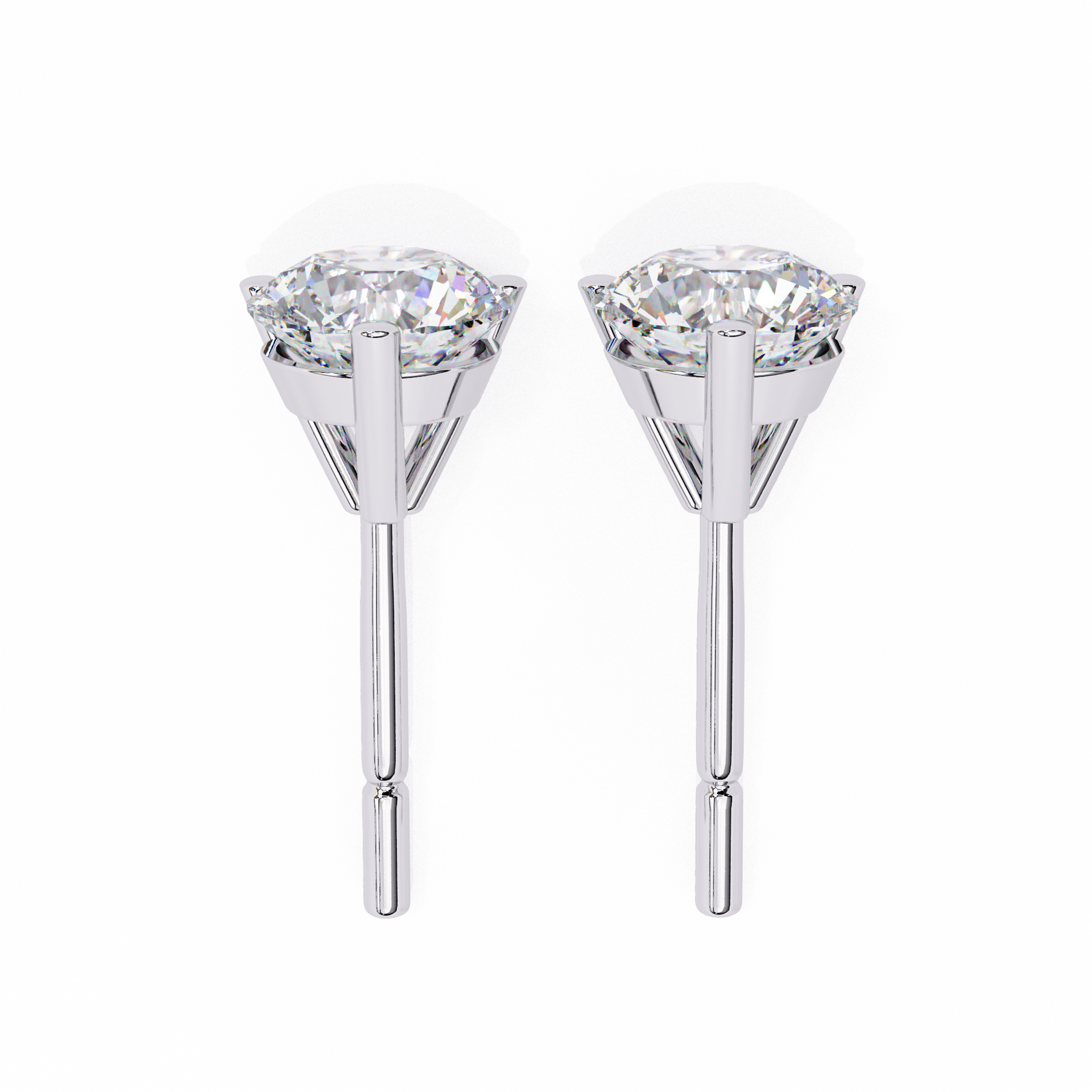 Stellar Luxe Earrings (Rounds-Three Prongs)