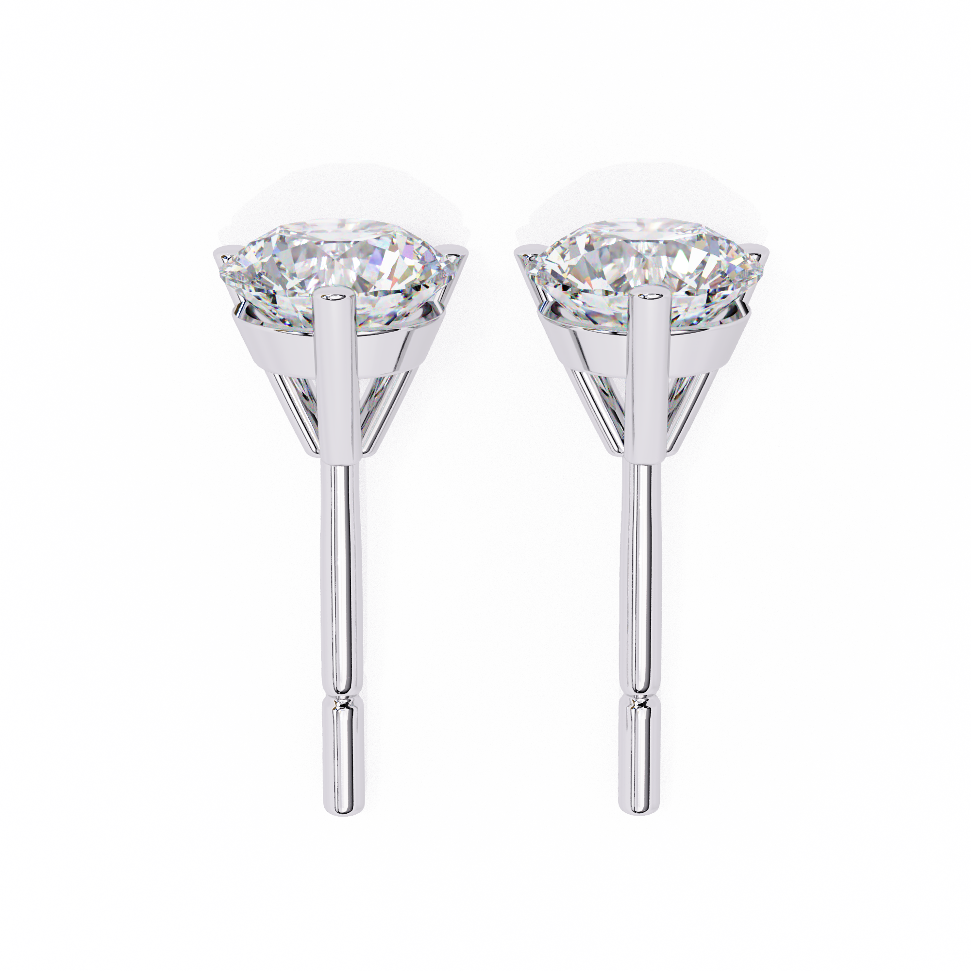 Stellar Luxe Earrings (Rounds-Three Prongs)