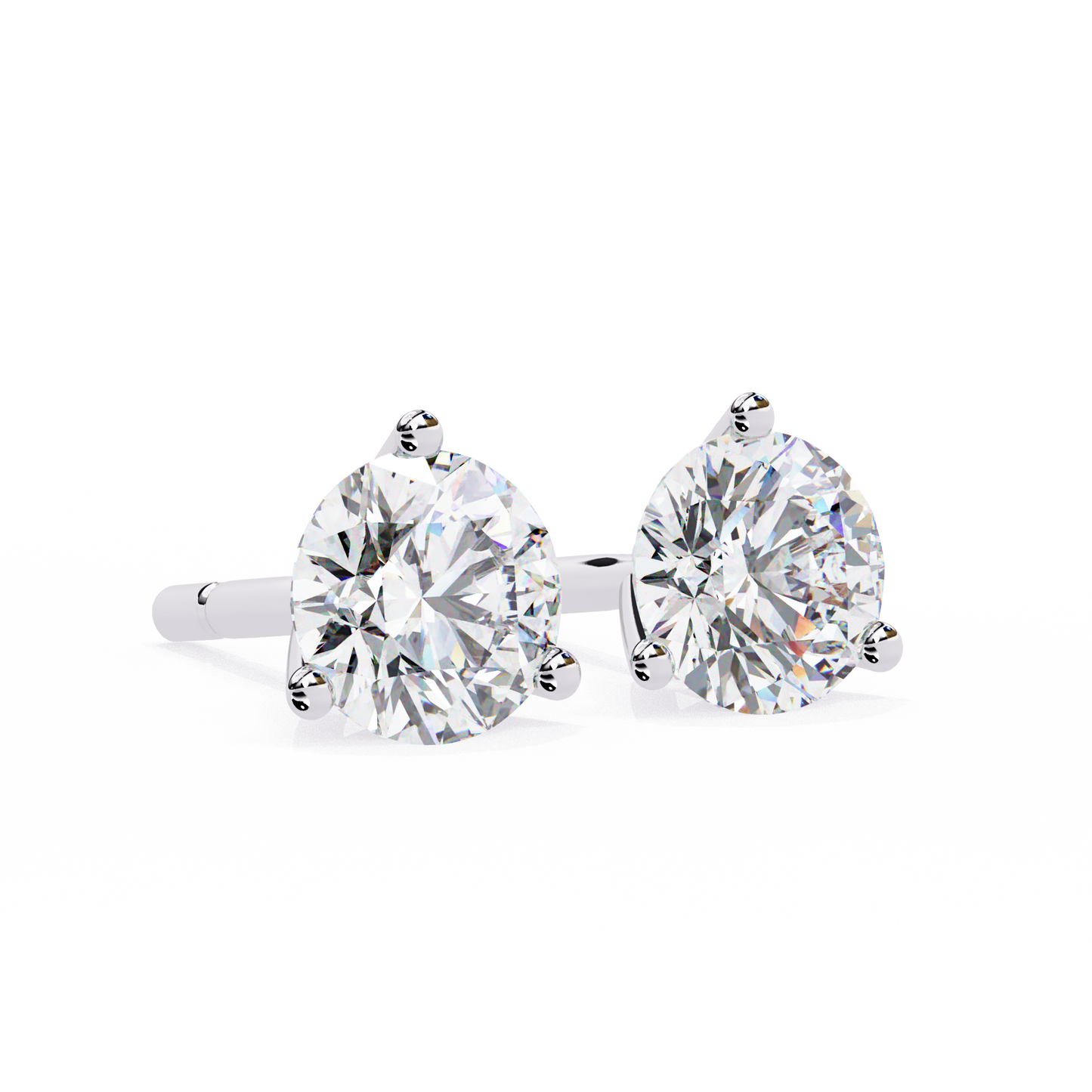 Stellar Luxe Earrings (Rounds-Three Prongs)