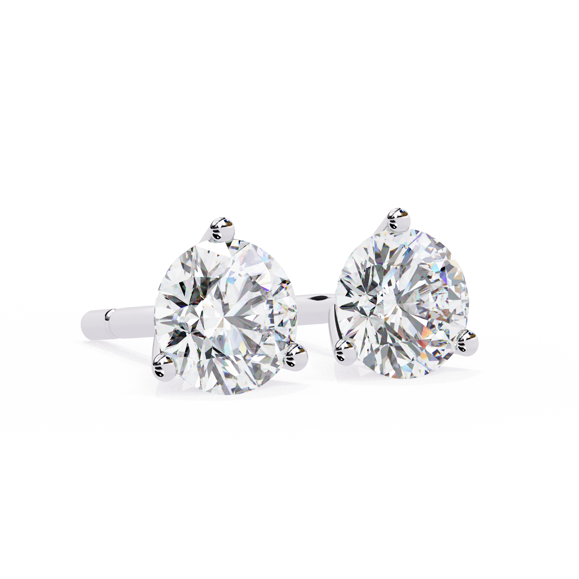 Stellar Luxe Earrings (Rounds-Three Prongs)