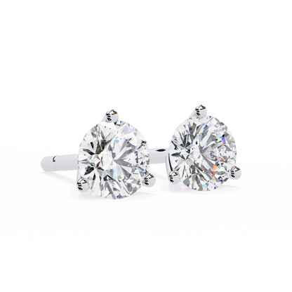 Stellar Luxe Earrings (Rounds-Three Prongs)