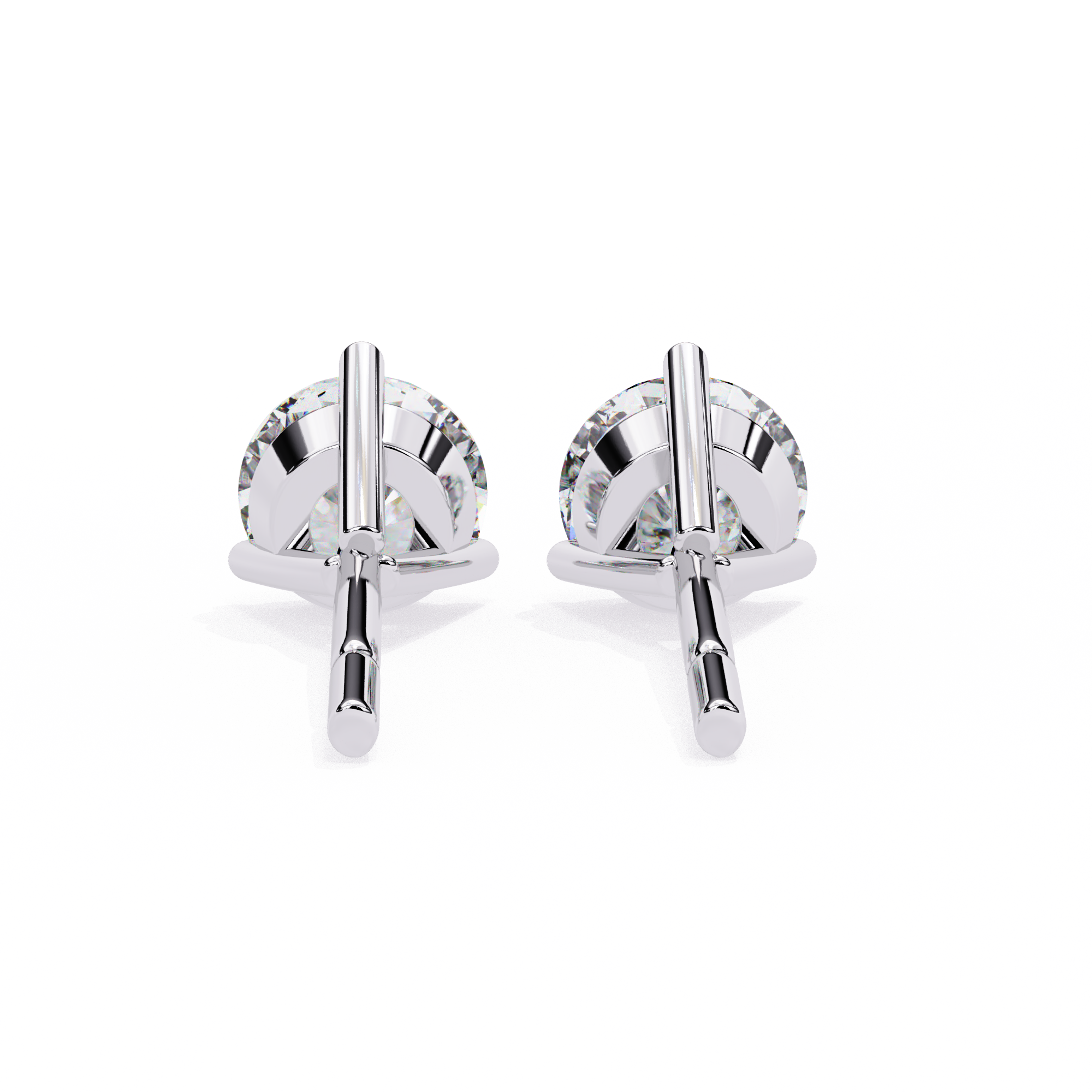 Stellar Luxe Earrings (Rounds-Three Prongs)