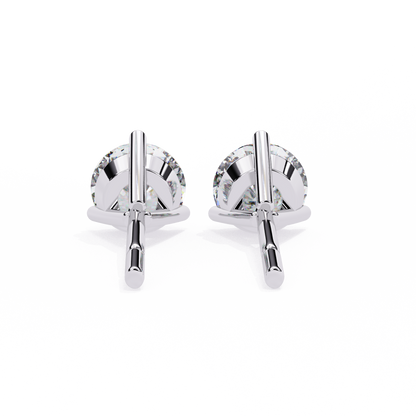 Stellar Luxe Earrings (Rounds-Three Prongs)