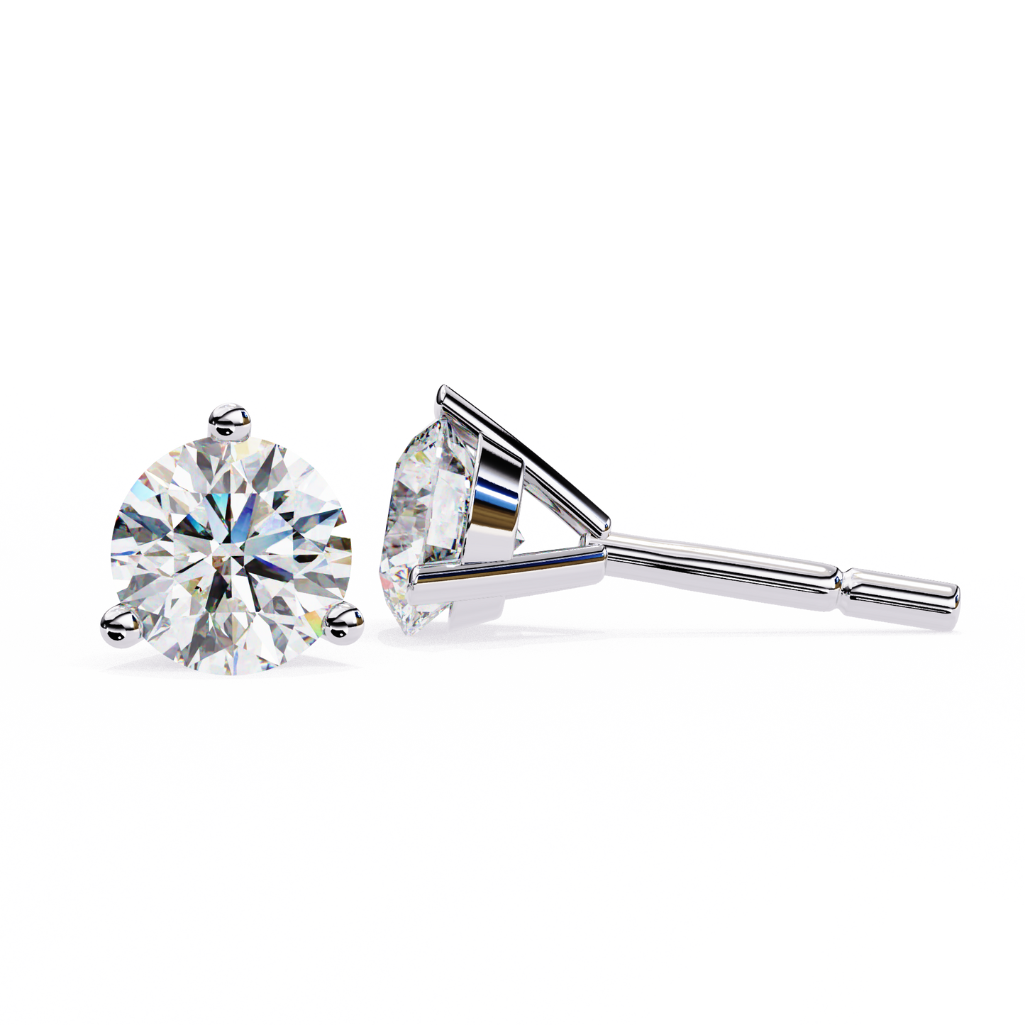 Stellar Luxe Earrings (Rounds-Three Prongs)