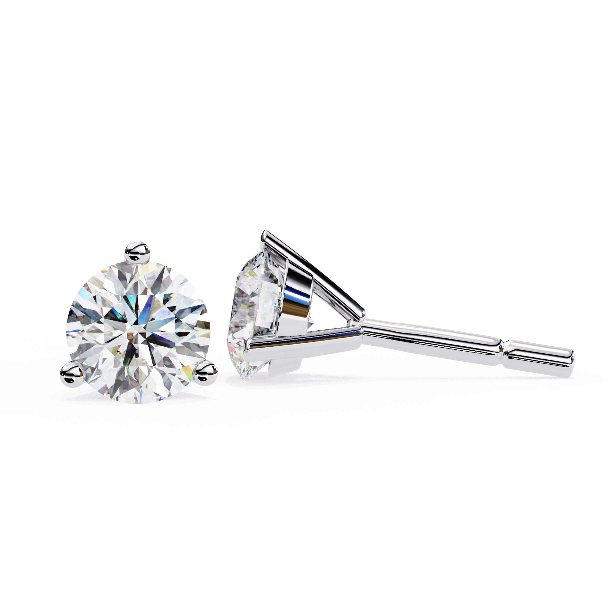 Stellar Luxe Earrings (Rounds-Three Prongs)