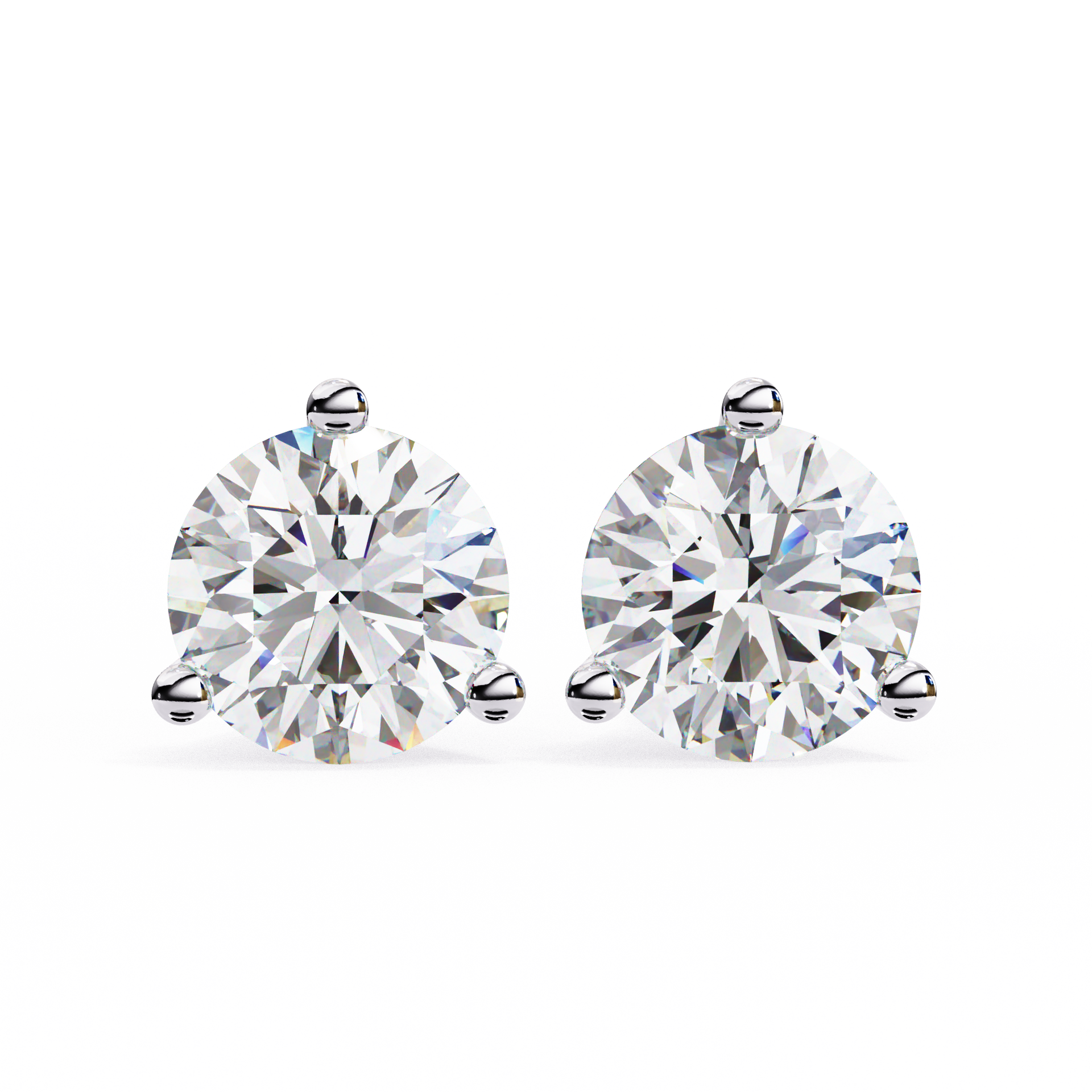 Stellar Luxe Earrings (Rounds-Three Prongs)