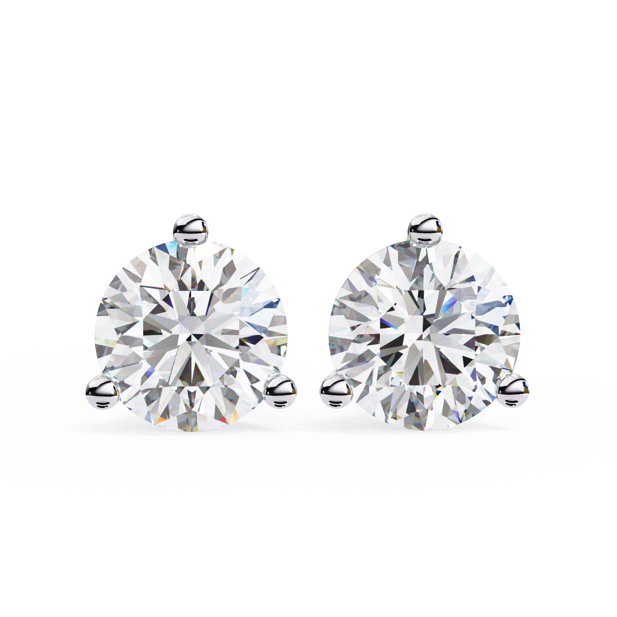 Stellar Luxe Earrings (Rounds-Three Prongs)