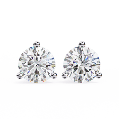 Stellar Luxe Earrings (Rounds-Three Prongs)
