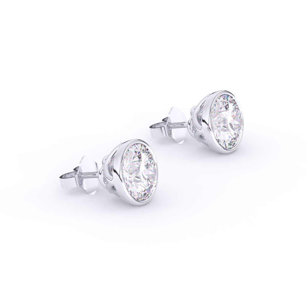 Stellar Luxe Earrings (Round-Bezel)