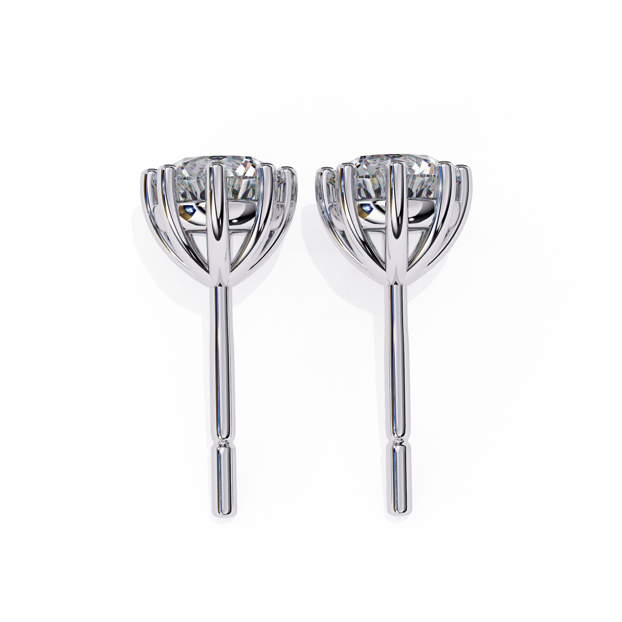 Stellar Luxe Earrings (Round-Eight Prongs)
