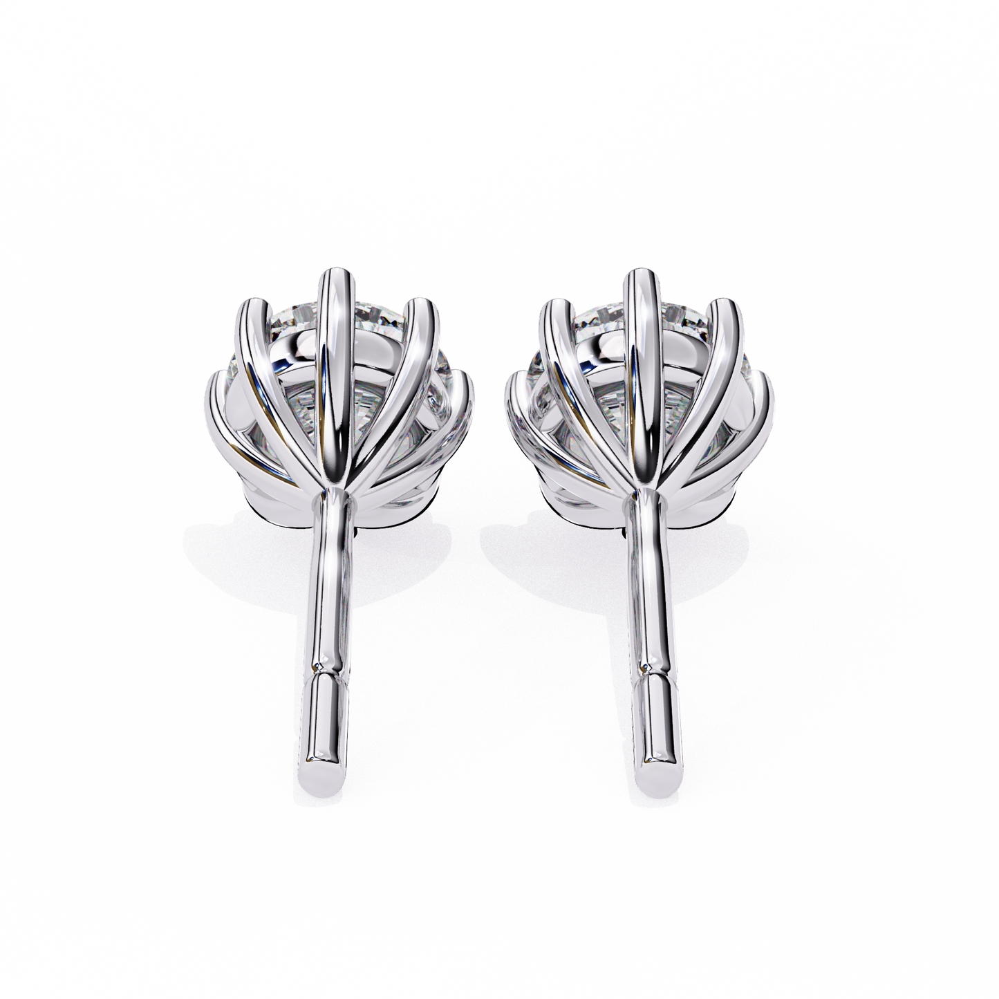 Stellar Luxe Earrings (Round-Eight Prongs)