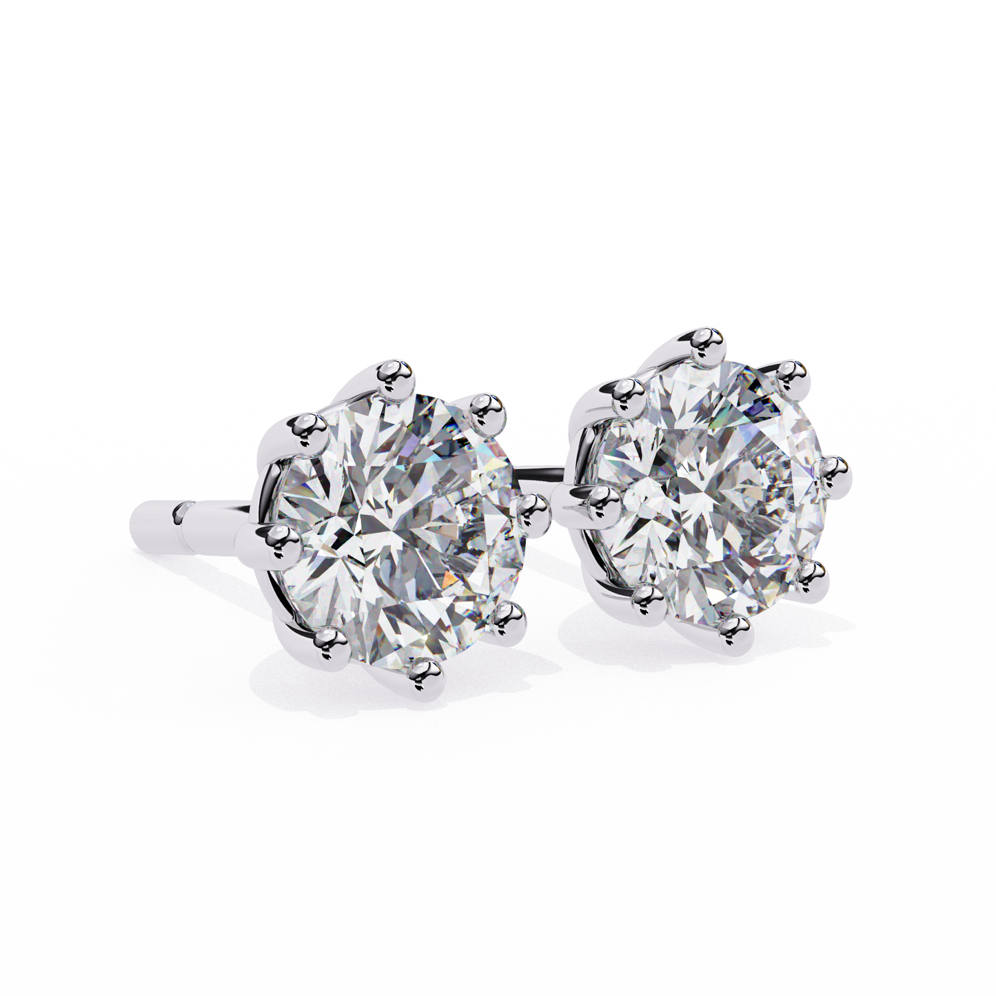 Stellar Luxe Earrings (Round-Eight Prongs)
