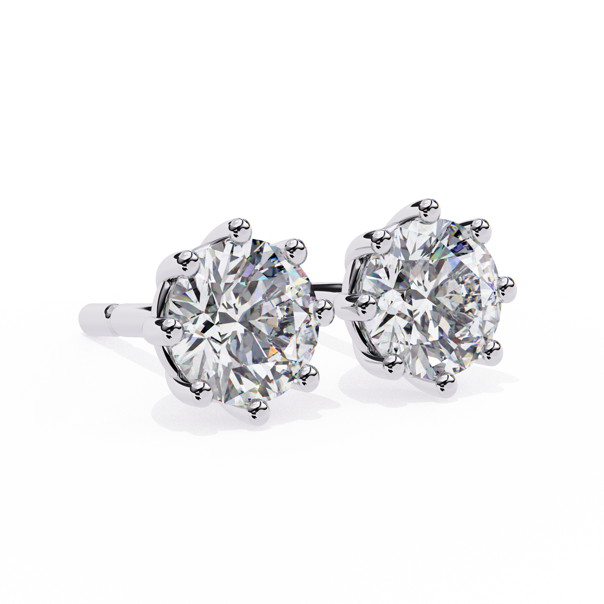 Stellar Luxe Earrings (Round-Eight Prongs)