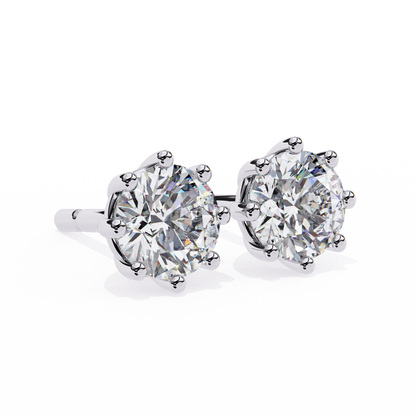 Stellar Luxe Earrings (Round-Eight Prongs)