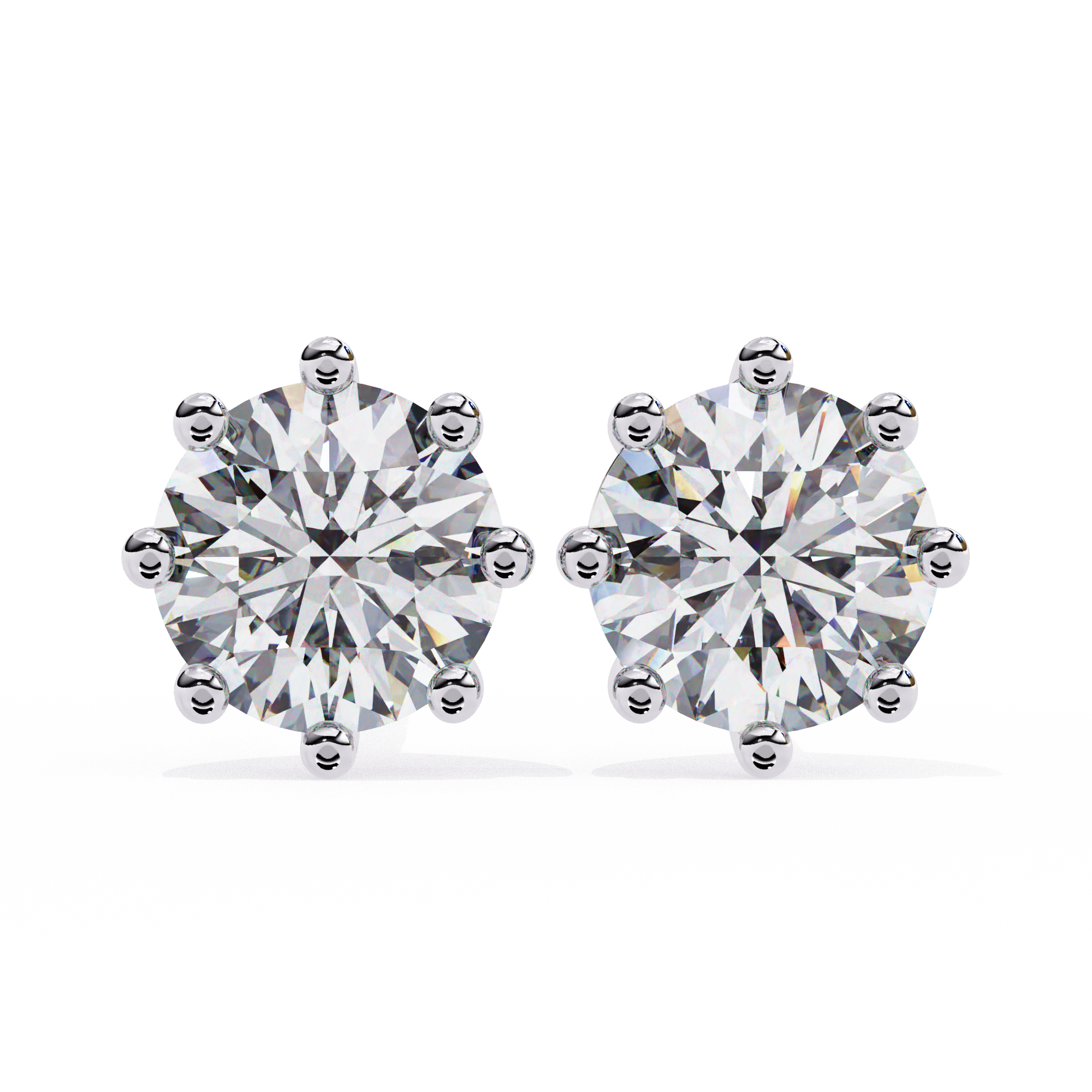 Stellar Luxe Earrings (Round-Eight Prongs)