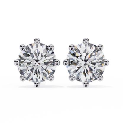 Stellar Luxe Earrings (Round-Eight Prongs)
