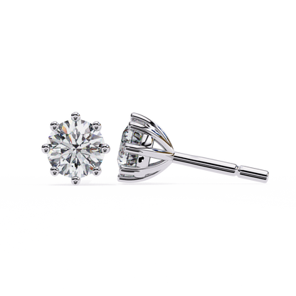 Stellar Luxe Earrings (Round-Eight Prongs)