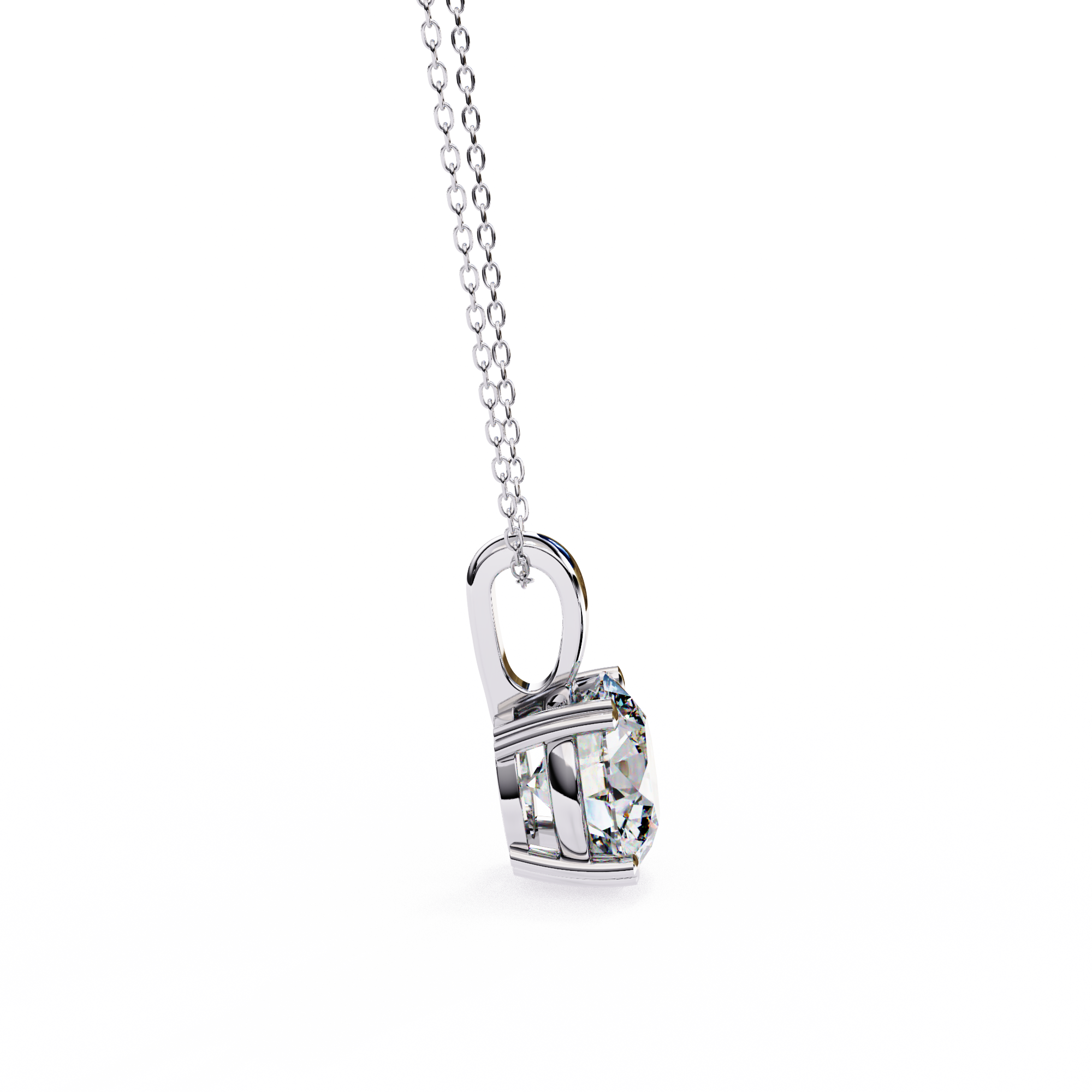 Briliiance Charm Pendant (Round- Four Prongs)