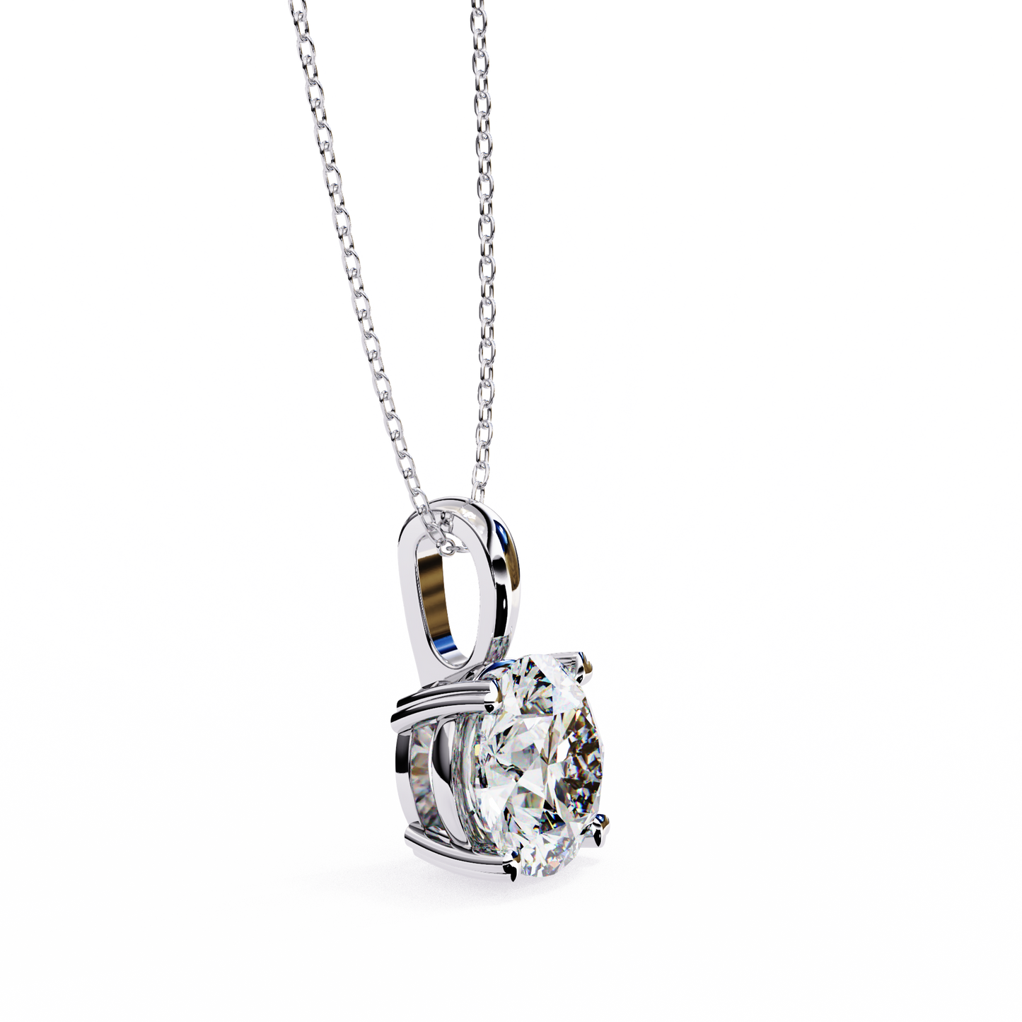 Briliiance Charm Pendant (Round- Four Prongs)