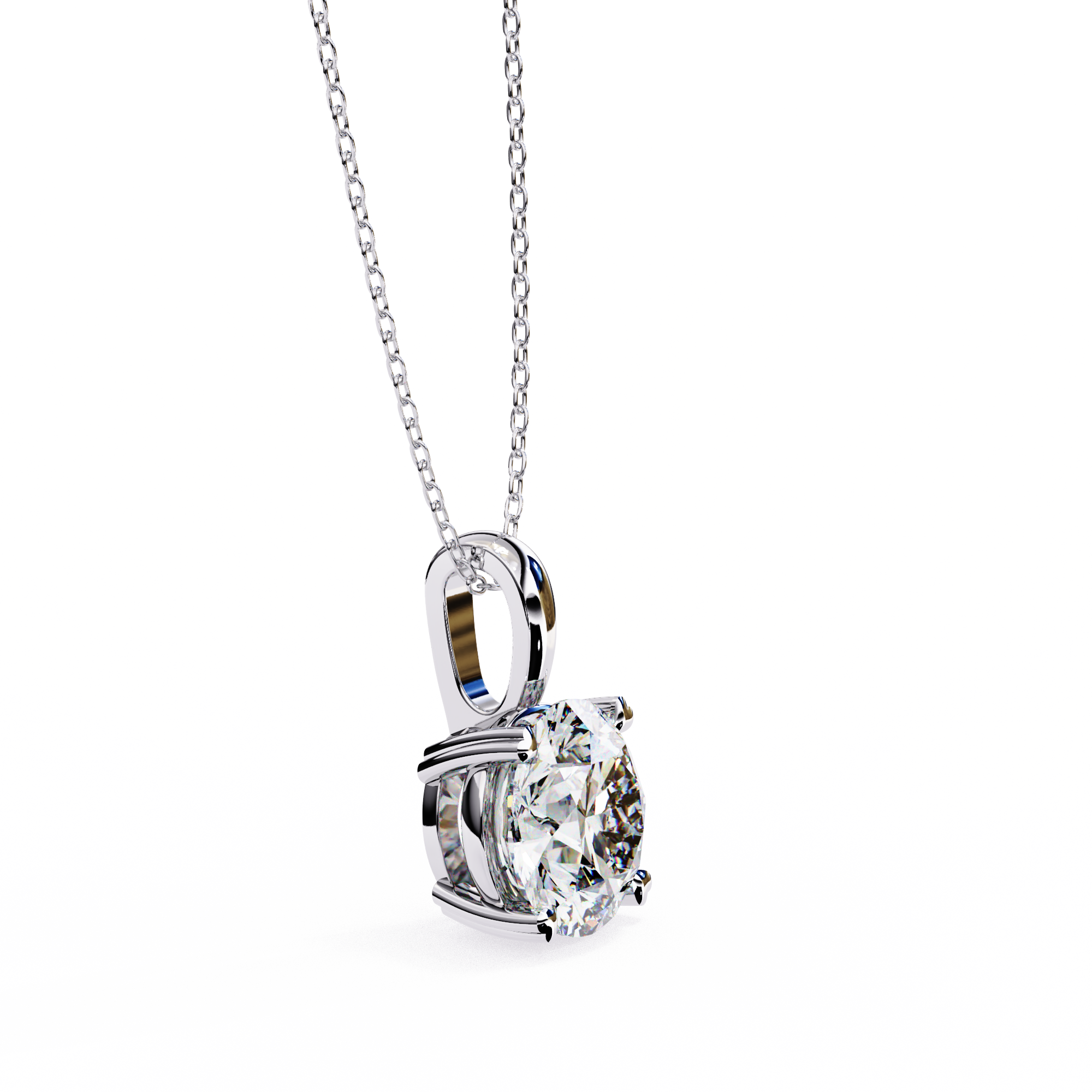 Briliiance Charm Pendant (Round- Four Prongs)