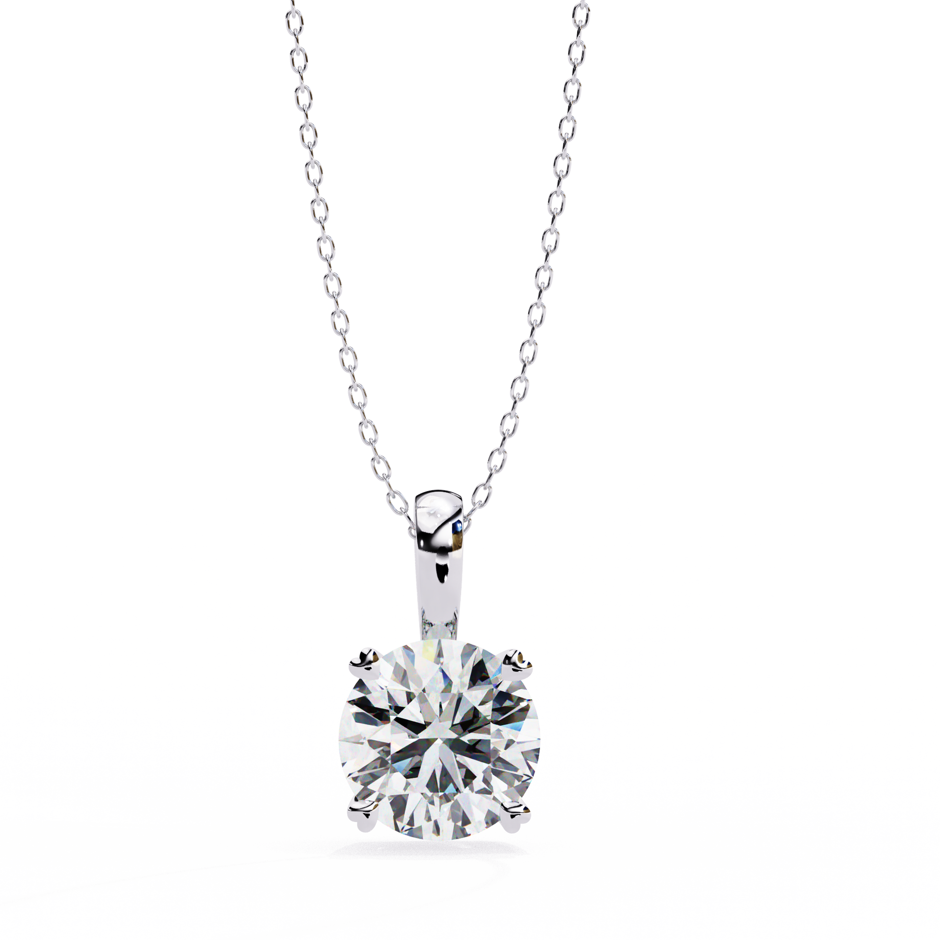 Briliiance Charm Pendant (Round- Four Prongs)