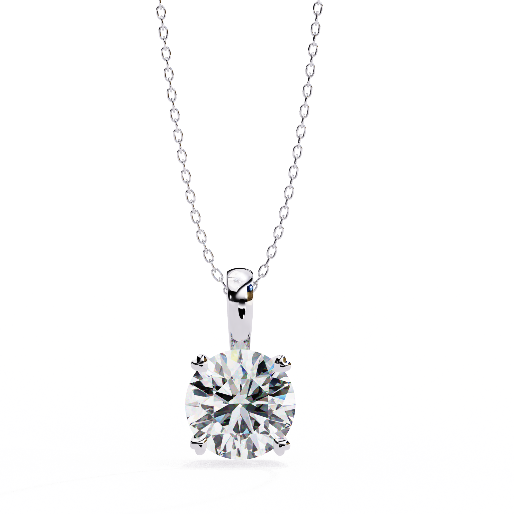 Briliiance Charm Pendant (Round- Four Prongs)