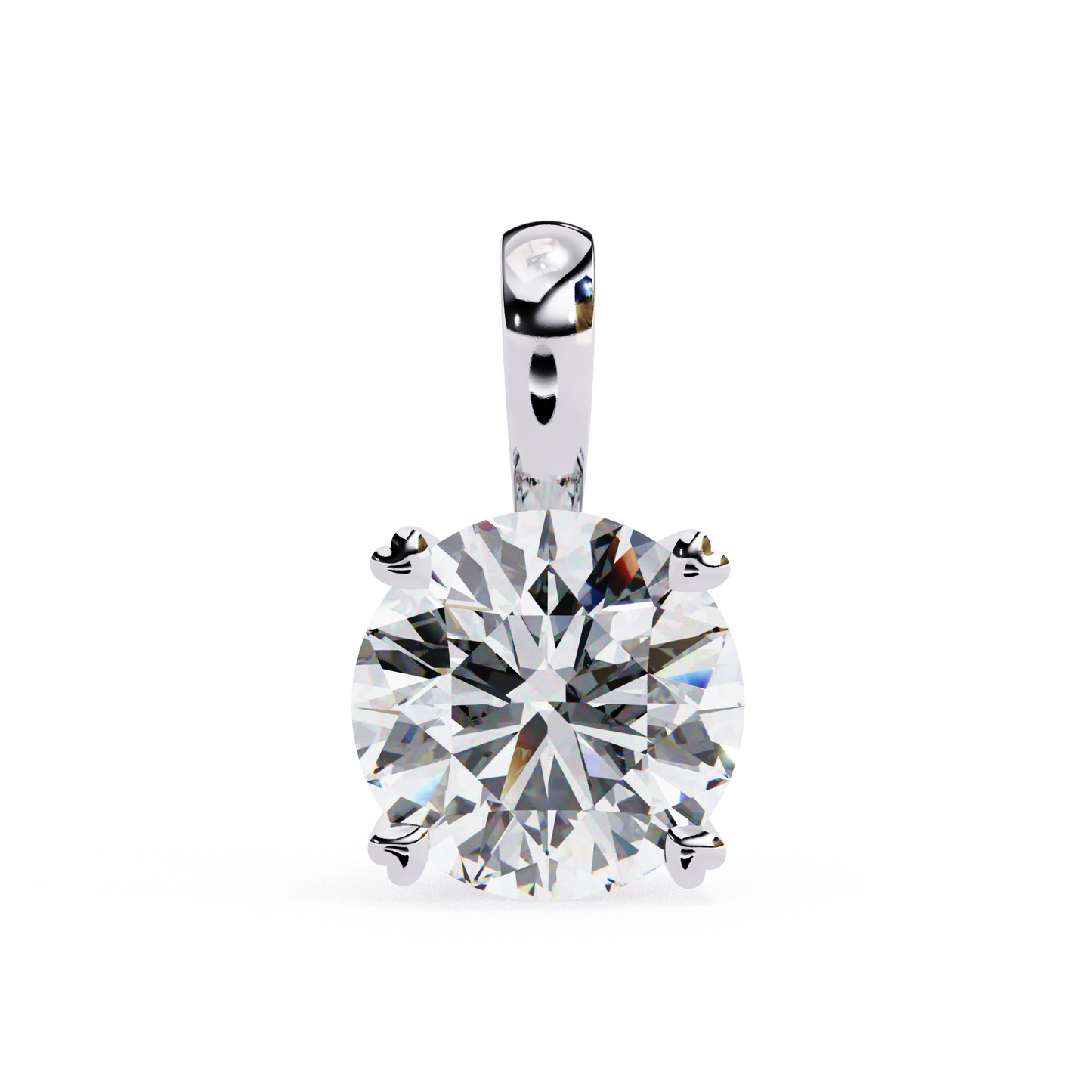 Briliiance Charm Pendant (Round- Four Prongs)