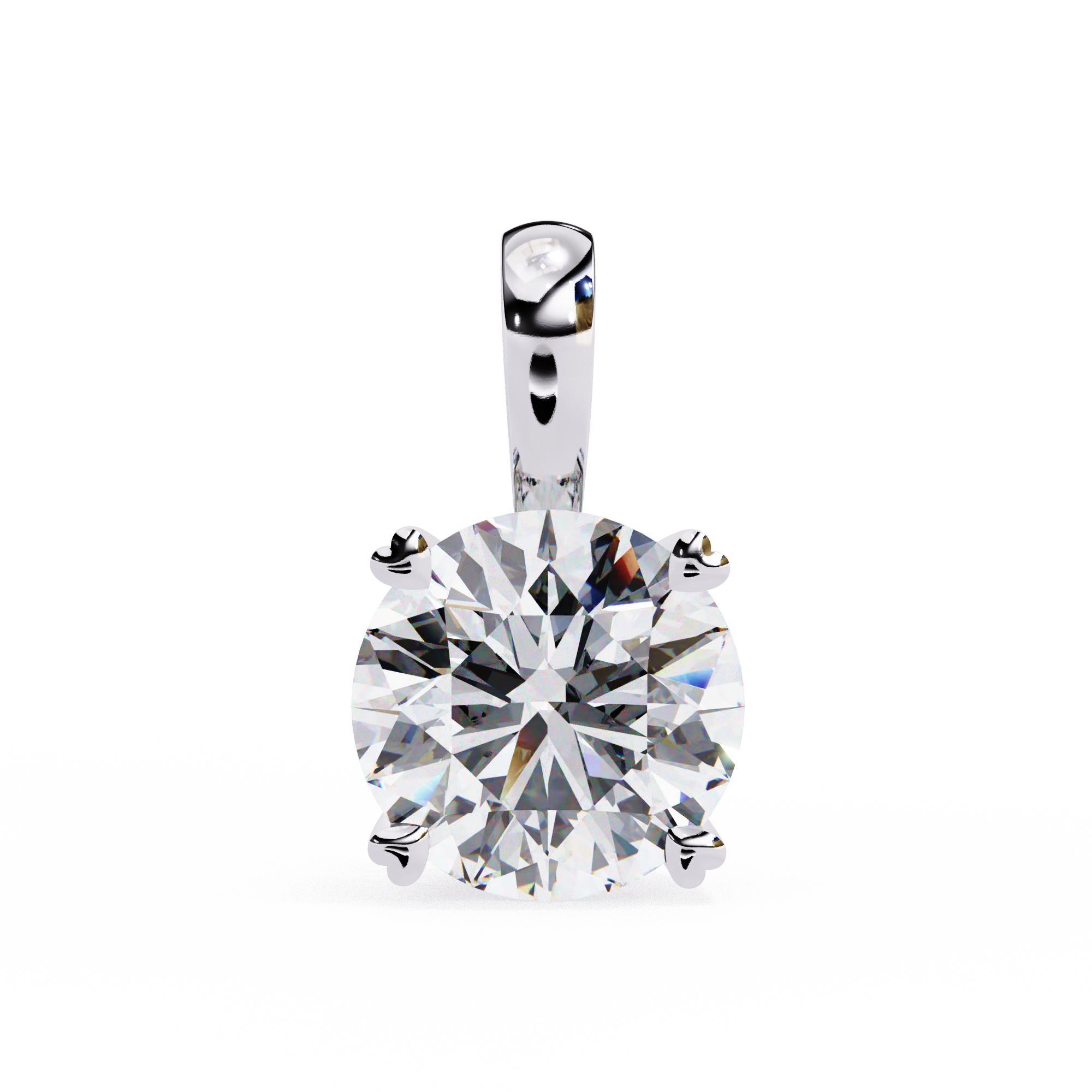 Briliiance Charm Pendant (Round- Four Prongs)