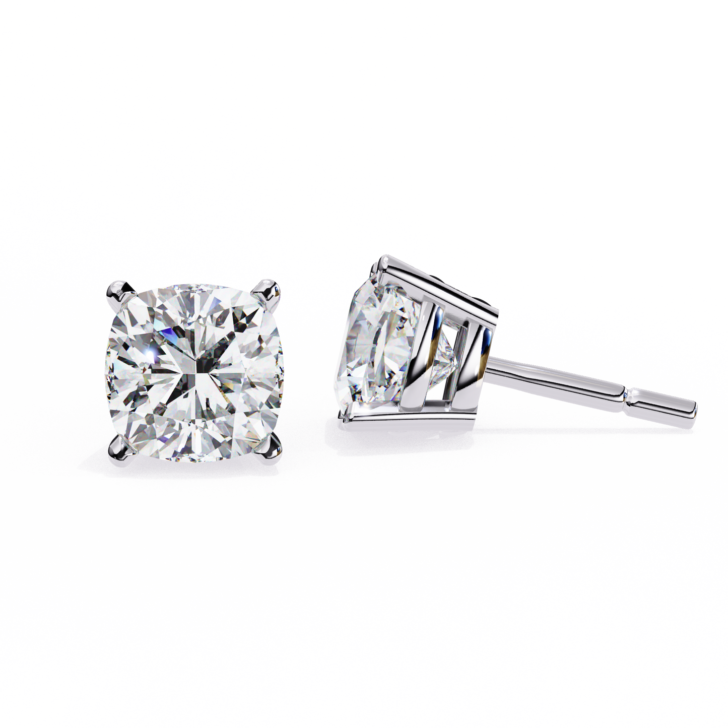 Stellar Luxe Earrings (Cushion Cut-Four Prongs)