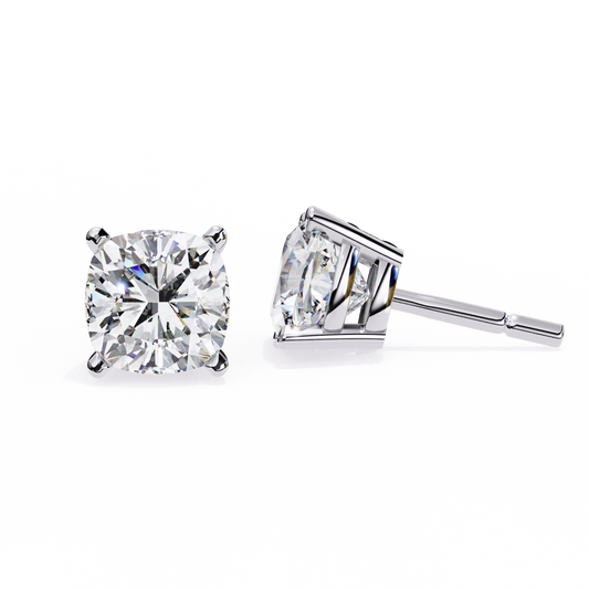 Stellar Luxe Earrings (Cushion Cut-Four Prongs)