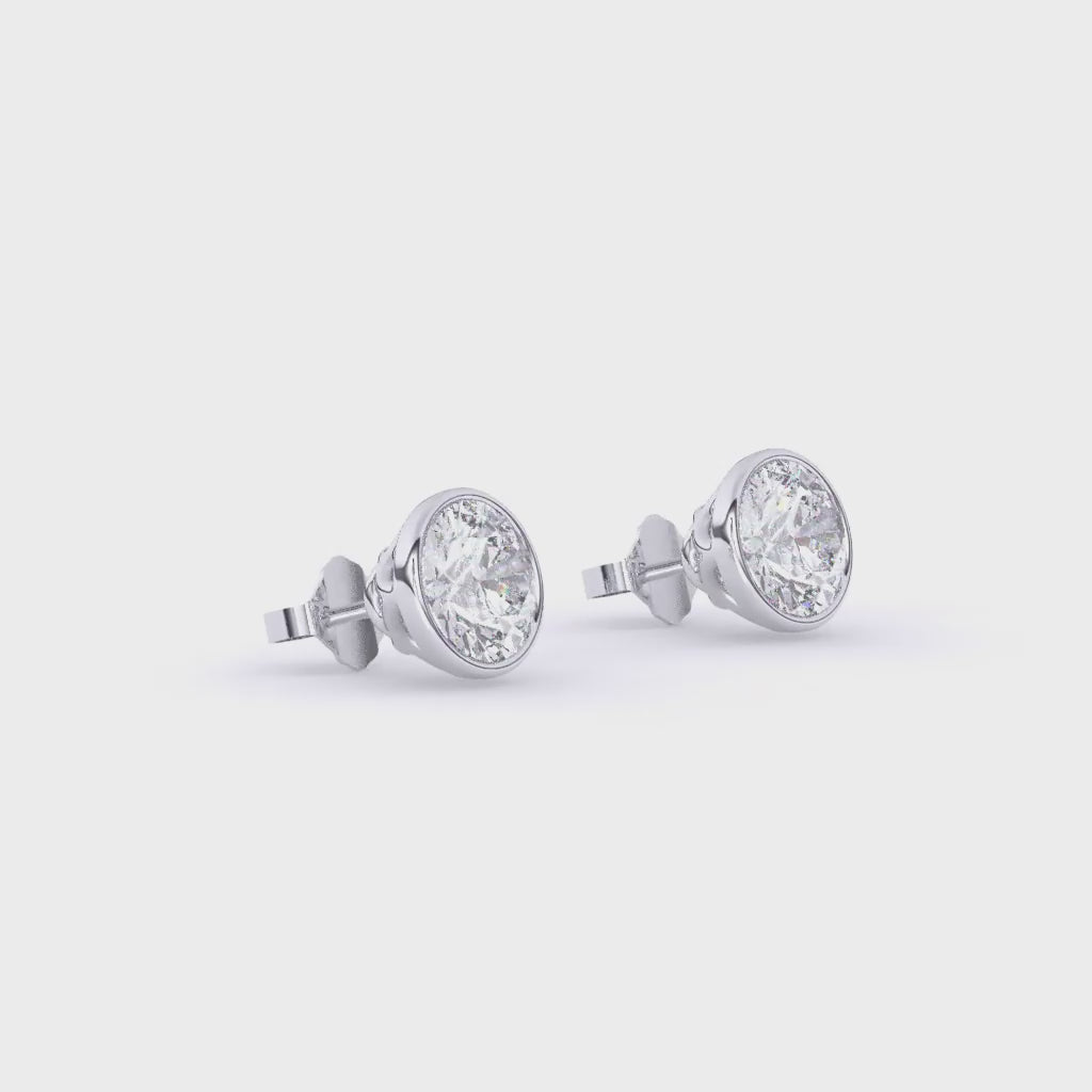 Stellar Luxe Earrings (Round-Bezel)