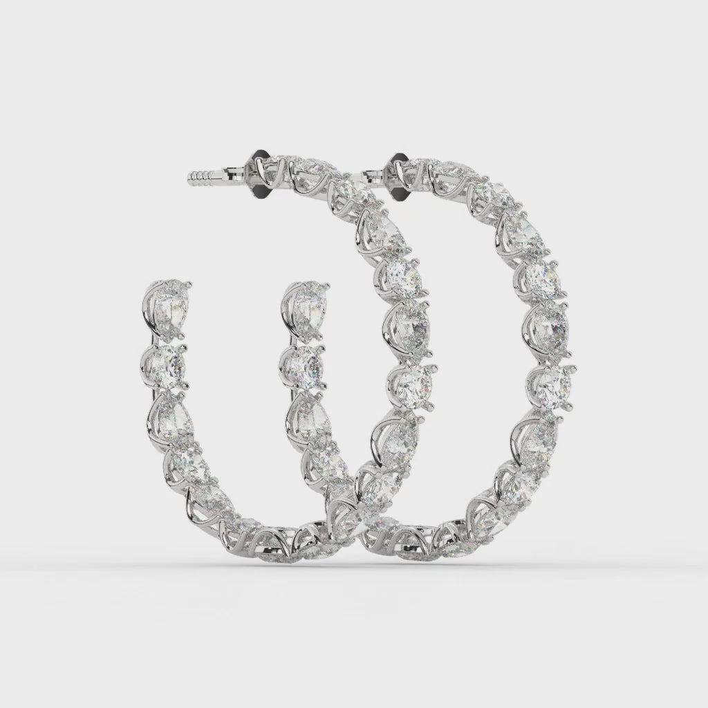 Diamond Horizon Hoops Earrings